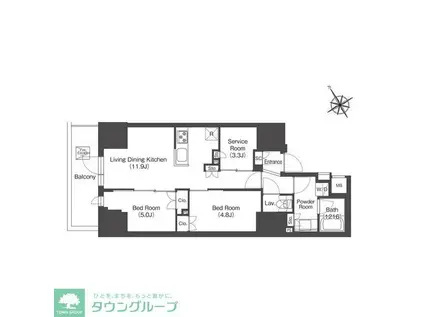 コンフォリア・リヴ板橋(2SLDK/14階)の間取り写真