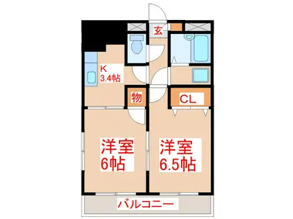 サンライズ福永 (2K/4階)の間取り写真