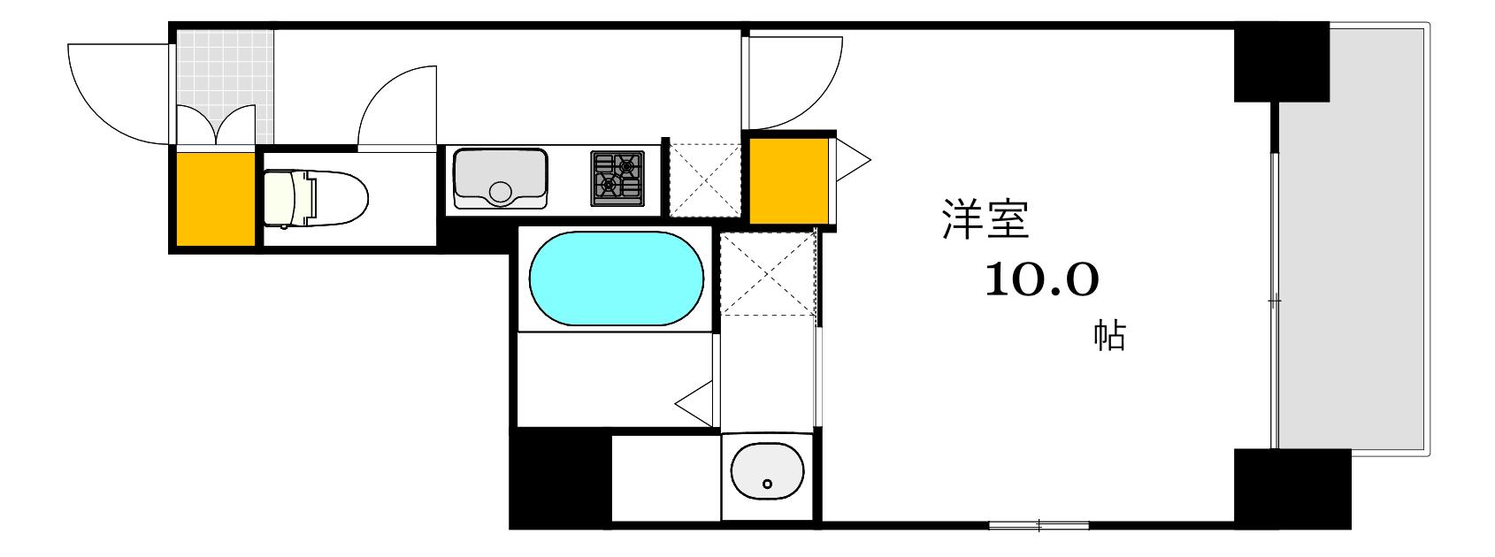 BPRレジデンス国泰寺(1K/5階)の間取り写真