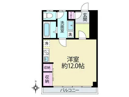 ヒルトップマンション(ワンルーム/1階)の間取り写真