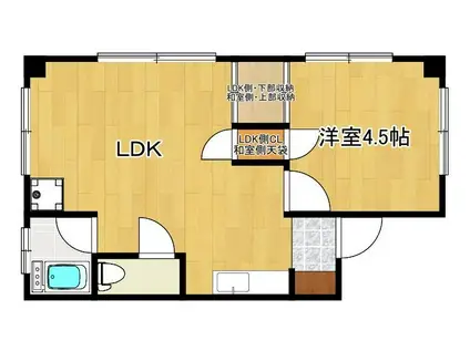 アーバン長浜(1LDK/3階)の間取り写真