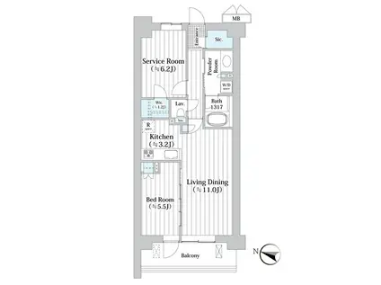 アビティグランデ砧(1SLDK/5階)の間取り写真