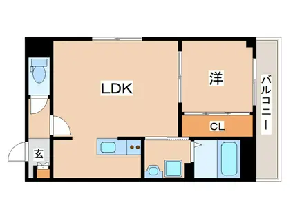 サンシエ神戸元町(1LDK/4階)の間取り写真