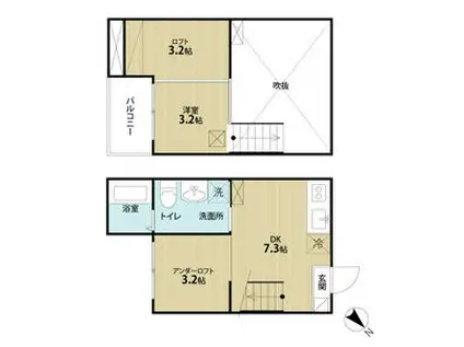 LA VITA(1DK/2階)の間取り写真