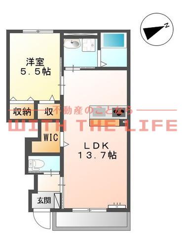 ルーラル高良内(1LDK/1階)の間取り写真
