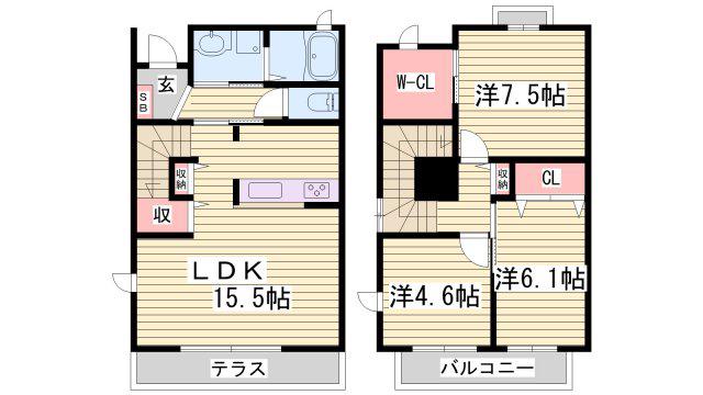 プチウエストIIIB(3LDK/2階)の間取り写真