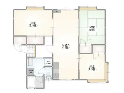 アーバンシティSS(3LDK/1階)の間取り写真