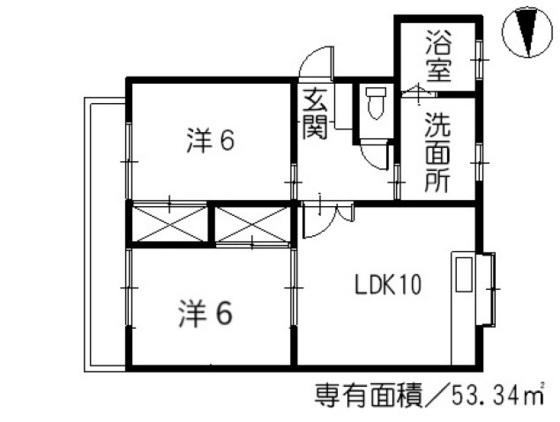 パル翠町(2LDK/1階)の間取り写真