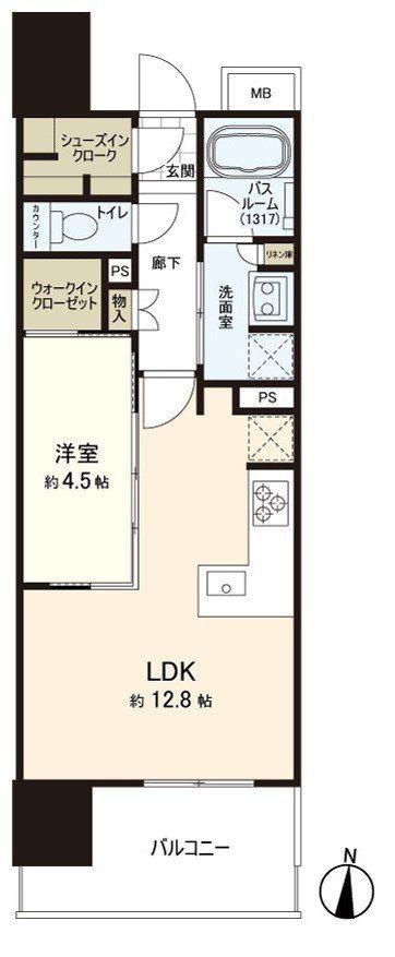 ザ・ライオンズ横川(1LDK/8階)の間取り写真