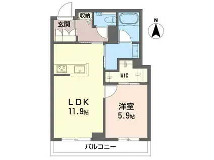 メゾン・ド・ノワール(1LDK/1階)の間取り写真