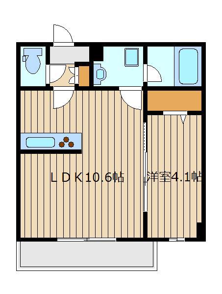 フォースアベニュー(1LDK/2階)の間取り写真