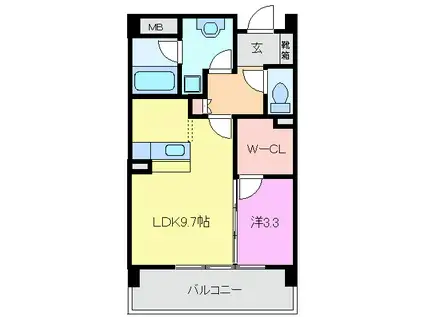SPACE・K TAMAGAKI(1LDK/1階)の間取り写真