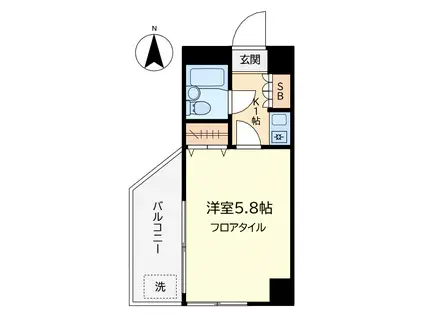 ハイツシイバシ(1K/3階)の間取り写真