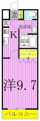 ヴァンベールヤマモト(1K/1階)の間取り写真
