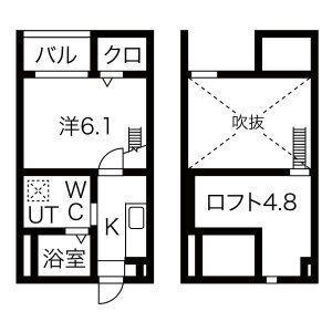 アラブランシュ中村 (1K/2階)の間取り写真