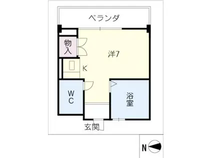 昌美コーポ(ワンルーム/3階)の間取り写真