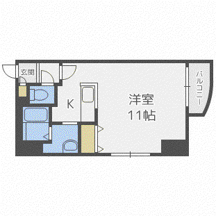 LOVAGES2・E1(1K/5階)の間取り写真