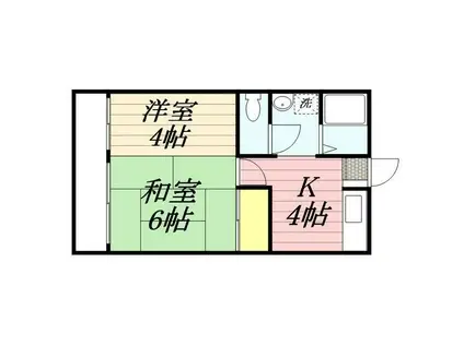 サニーハイツ園生(2K/1階)の間取り写真