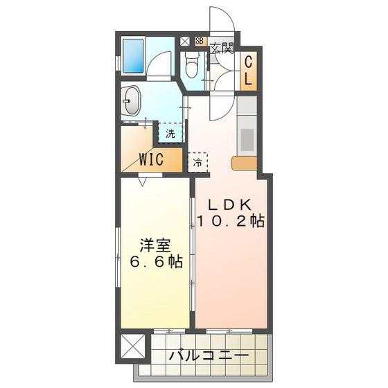 グリーンシティHT(1LDK/9階)の間取り写真