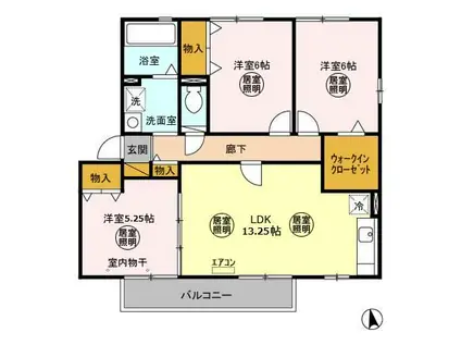 ベネツォーネC(3LDK/2階)の間取り写真