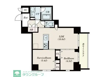 S-RESIDENCE押上EPURE(1SLDK/2階)の間取り写真