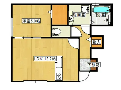 チアフルビューティ長嶺南(1LDK/1階)の間取り写真