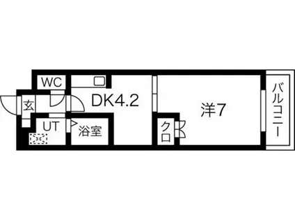 TRES EN VOGUE(1DK/2階)の間取り写真
