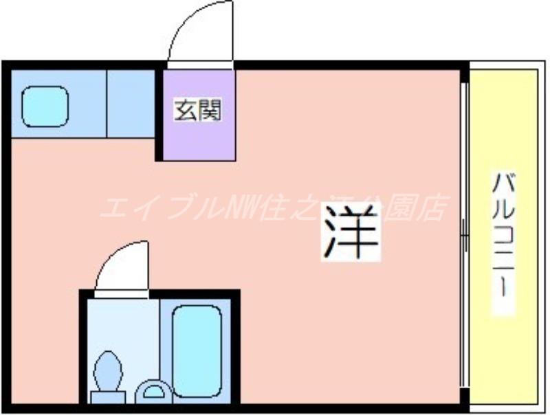 アーバンシティ岸里PART1(ワンルーム/5階)の間取り写真