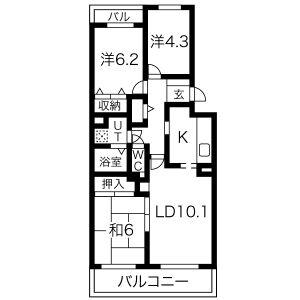 パークノヴァ徳川園(3LDK/1階)の間取り写真