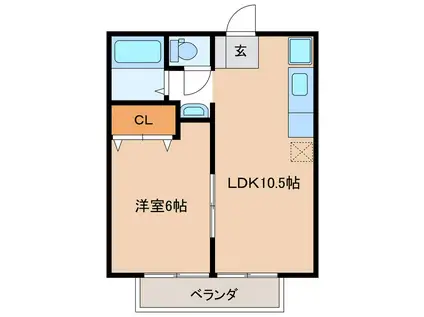 メゾン プレジール(1LDK/2階)の間取り写真