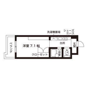 メジログランデ千代田(ワンルーム/2階)の間取り写真