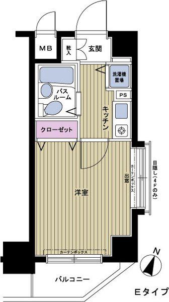 フェニックス笹塚壱番館(1K/2階)の間取り写真