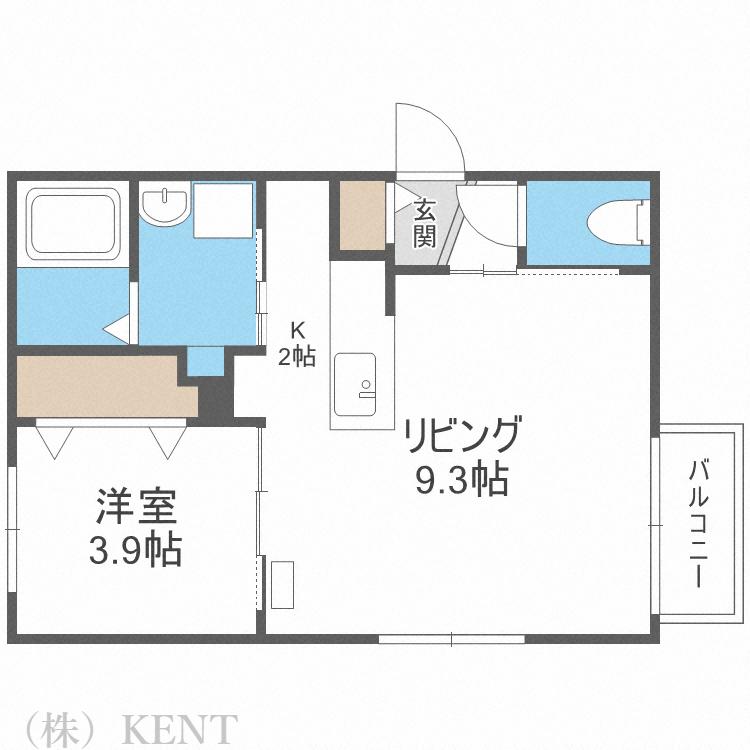 サクラブール宮の沢(1LDK/4階)の間取り写真