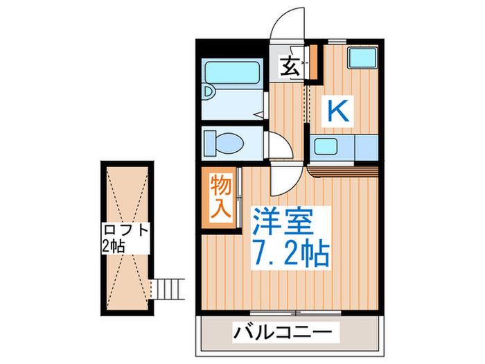 メゾンメープル(1K/1階)の間取り写真