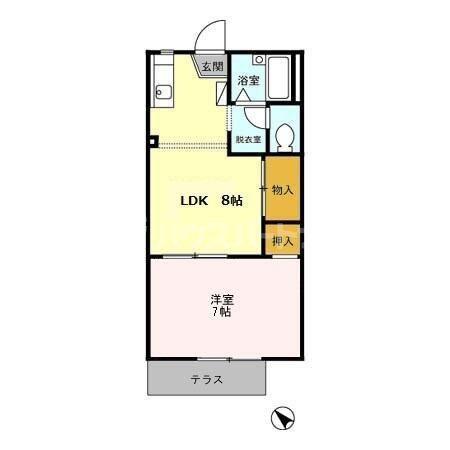 サンベルテ菅沼II(1LDK/1階)の間取り写真