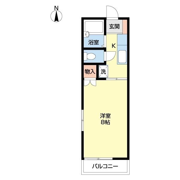 αNEXT松ヶ丘B棟(1K/1階)の間取り写真