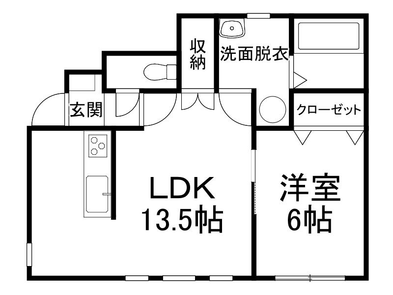 LA CIAIR(1LDK/2階)の間取り写真