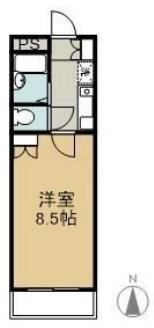 ブロードヒル II(1K/3階)の間取り写真