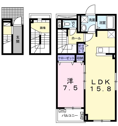 シャルマン A(1LDK/3階)の間取り写真