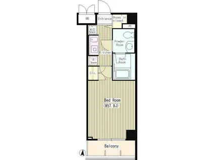 LIBERTA VILLA リヴェルタヴィラ(1K/2階)の間取り写真