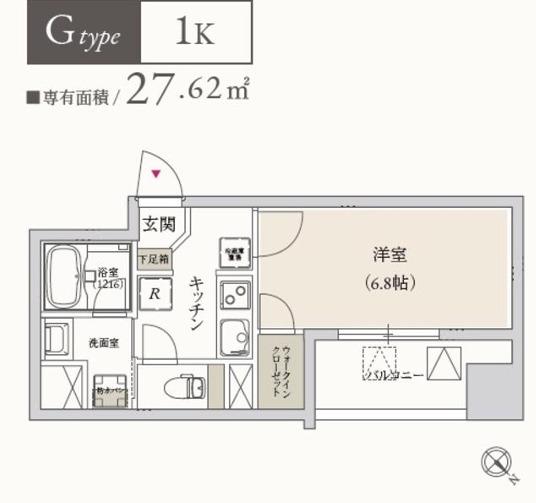 プライマル月島(1K/10階)の間取り写真
