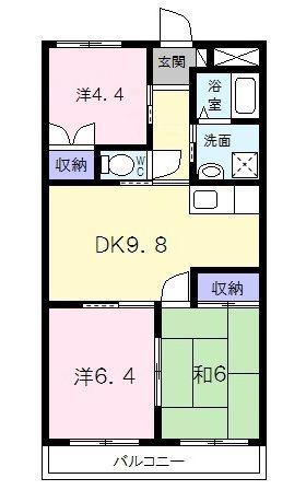 ファイブアイランドI(3DK/4階)の間取り写真