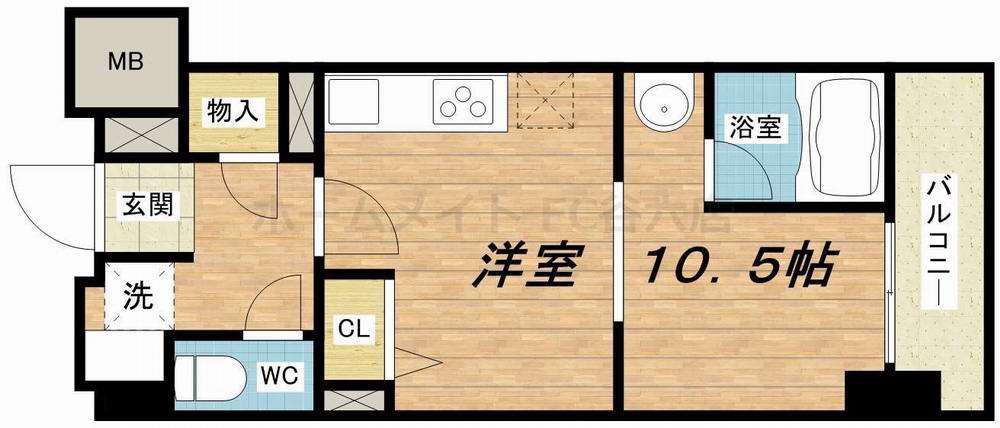 KDX堺筋本町レジデンス(ワンルーム/2階)の間取り写真