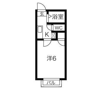 リセーレ金山(1K/2階)の間取り写真