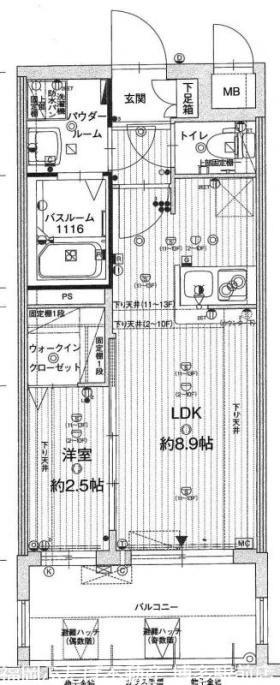 グランフォーレ博多駅東プレミア(1LDK/12階)の間取り写真