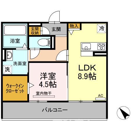 コンフォール松江(1LDK/3階)の間取り写真