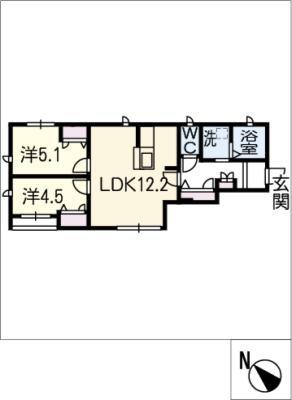さくら道 辻(2LDK/1階)の間取り写真