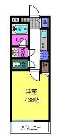 コート・エクラン光(1K/2階)の間取り写真