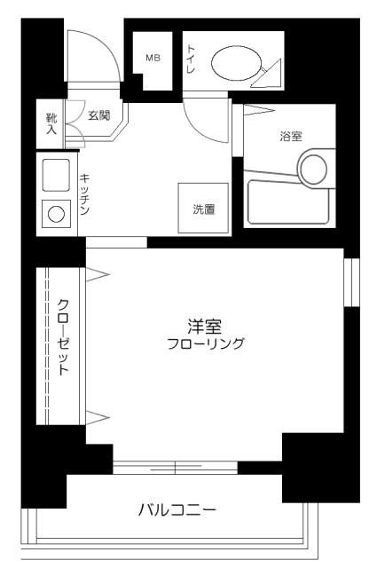クレアシオン渋谷(1K/3階)の間取り写真