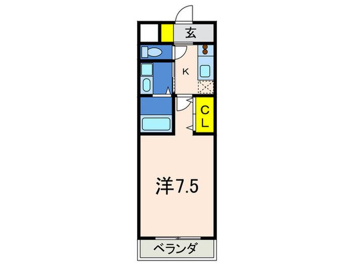 フレグランス(1K/2階)の間取り写真